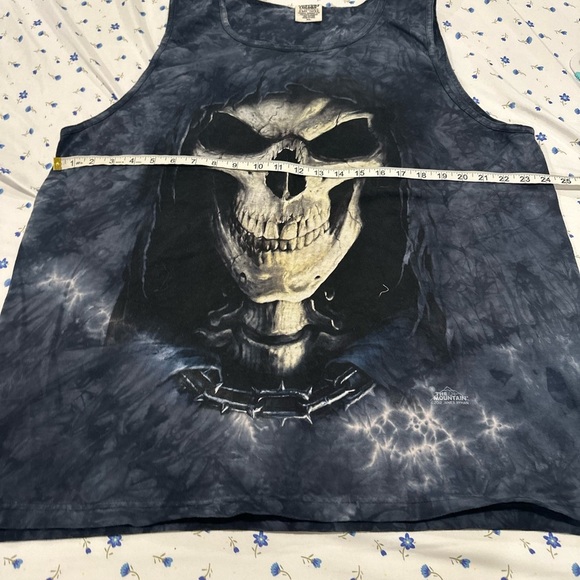 Men’s XL The Mountain Skull Biker Grim Reaper Sleeveless Tie Dye Tank Top. - Picture 3 of 7